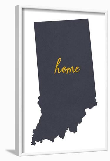 Indiana - Home State - White-Lantern Press-Framed Art Print