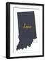 Indiana - Home State - White-Lantern Press-Framed Art Print