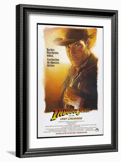 Indiana Jones and the Last Crusade, US Advance Poster, Harrison Ford, 1989-null-Framed Art Print