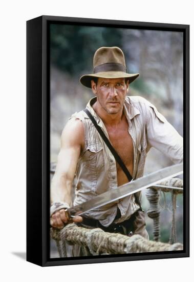 Indiana Jones and the Temple of Doom 1984 Directed by Steven Spielberg Harrison Ford-null-Framed Stretched Canvas