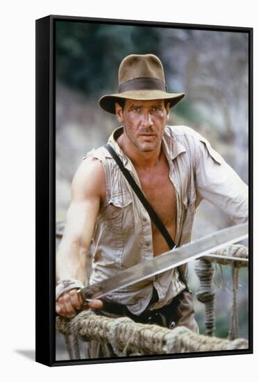 Indiana Jones and the Temple of Doom 1984 Directed by Steven Spielberg Harrison Ford-null-Framed Stretched Canvas