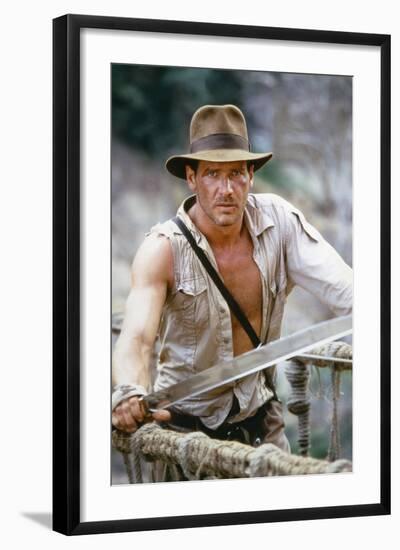 Indiana Jones and the Temple of Doom 1984 Directed by Steven Spielberg Harrison Ford-null-Framed Photo