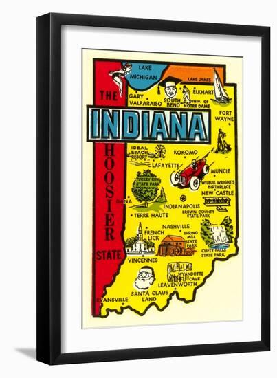 Indiana Map Decal-null-Framed Art Print