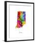 Indiana Map-Michael Tompsett-Framed Art Print