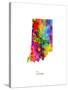 Indiana Map-Michael Tompsett-Stretched Canvas