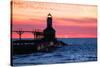 Indiana - Michigan City Lighthouse-Lantern Press-Stretched Canvas