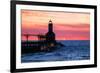 Indiana - Michigan City Lighthouse-Lantern Press-Framed Art Print