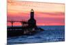 Indiana - Michigan City Lighthouse-Lantern Press-Mounted Art Print