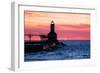 Indiana - Michigan City Lighthouse-Lantern Press-Framed Art Print