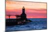 Indiana - Michigan City Lighthouse-Lantern Press-Mounted Art Print