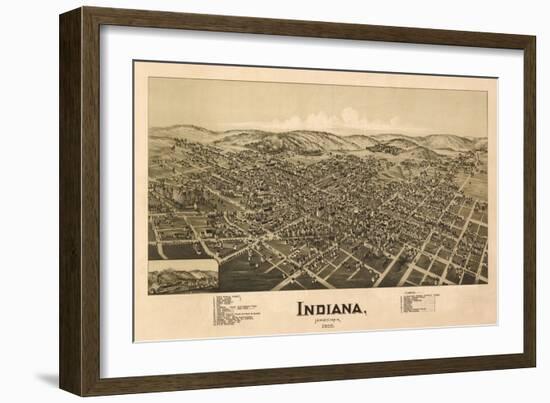 Indiana, Pennsylvania - Panoramic Map-Lantern Press-Framed Art Print