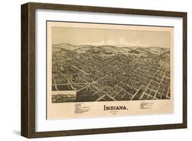 Indiana, Pennsylvania - Panoramic Map-Lantern Press-Framed Art Print