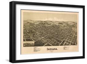 Indiana, Pennsylvania - Panoramic Map-Lantern Press-Framed Art Print