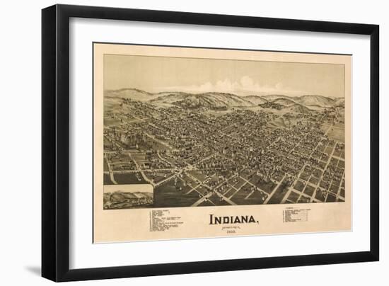 Indiana, Pennsylvania - Panoramic Map-Lantern Press-Framed Art Print