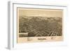 Indiana, Pennsylvania - Panoramic Map-Lantern Press-Framed Art Print