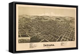 Indiana, Pennsylvania - Panoramic Map-Lantern Press-Framed Stretched Canvas