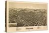 Indiana, Pennsylvania - Panoramic Map-Lantern Press-Stretched Canvas