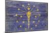 Indiana State Flag - Barnwood Painting-Lantern Press-Mounted Art Print