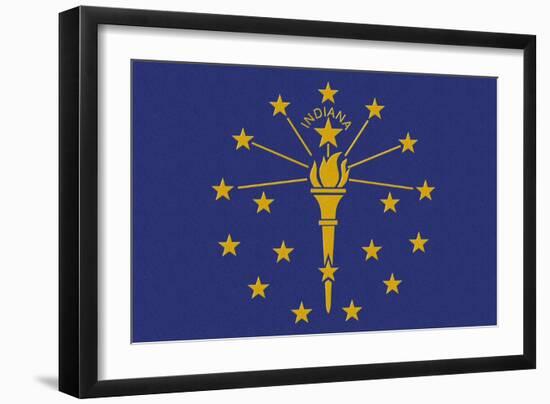 Indiana State Flag-Lantern Press-Framed Art Print