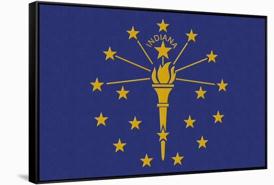 Indiana State Flag-Lantern Press-Framed Stretched Canvas