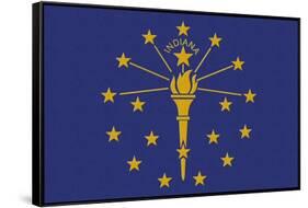 Indiana State Flag-Lantern Press-Framed Stretched Canvas