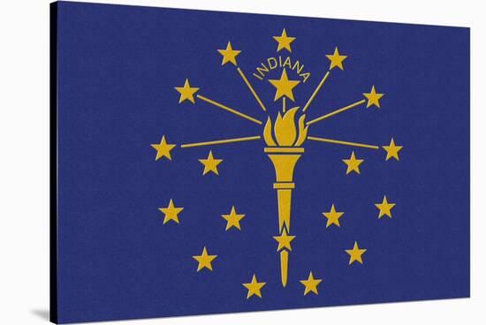 Indiana State Flag-Lantern Press-Stretched Canvas