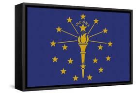 Indiana State Flag-Lantern Press-Framed Stretched Canvas