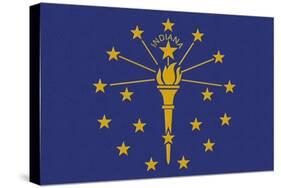 Indiana State Flag-Lantern Press-Stretched Canvas
