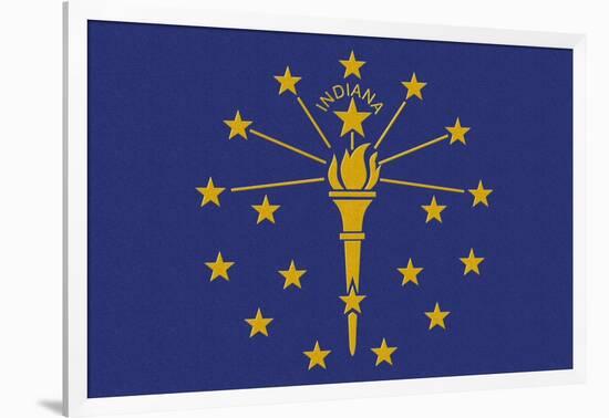 Indiana State Flag-Lantern Press-Framed Art Print