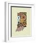 Indiana State Map-Lanre Adefioye-Framed Giclee Print