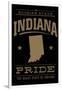 Indiana State Pride - Gold on Black-Lantern Press-Framed Art Print