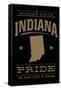 Indiana State Pride - Gold on Black-Lantern Press-Framed Stretched Canvas