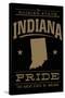 Indiana State Pride - Gold on Black-Lantern Press-Stretched Canvas