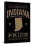 Indiana State Pride - Gold on Black-Lantern Press-Framed Stretched Canvas