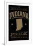 Indiana State Pride - Gold on Black-Lantern Press-Framed Art Print