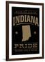 Indiana State Pride - Gold on Black-Lantern Press-Framed Art Print