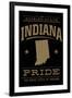 Indiana State Pride - Gold on Black-Lantern Press-Framed Art Print