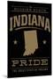 Indiana State Pride - Gold on Black-Lantern Press-Mounted Art Print