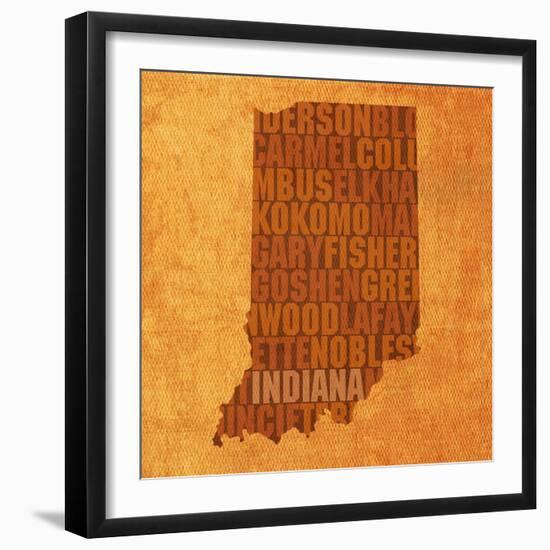 Indiana State Words-David Bowman-Framed Giclee Print