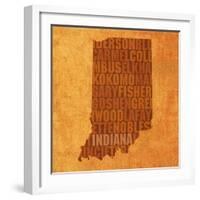 Indiana State Words-David Bowman-Framed Giclee Print