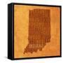 Indiana State Words-David Bowman-Framed Stretched Canvas