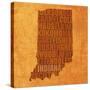 Indiana State Words-David Bowman-Stretched Canvas