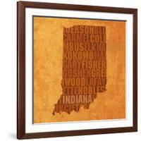 Indiana State Words-David Bowman-Framed Giclee Print