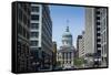 Indiana Statehouse, the State Capitol Building, Indianapolis-Michael Runkel-Framed Stretched Canvas