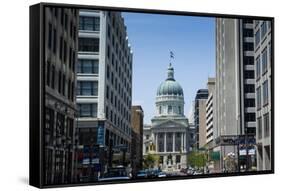 Indiana Statehouse, the State Capitol Building, Indianapolis-Michael Runkel-Framed Stretched Canvas