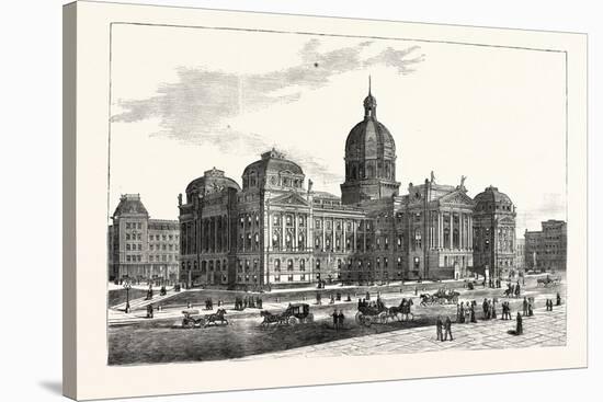 Indiana: the New State House at Indianapolis Corner-Stone Laid September 28Th-null-Stretched Canvas