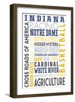 Indiana - Typography-Lantern Press-Framed Art Print