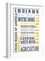 Indiana - Typography-Lantern Press-Framed Art Print
