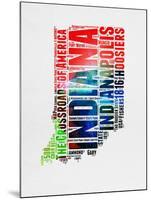 Indiana Watercolor Word Cloud-NaxArt-Mounted Art Print