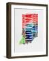 Indiana Watercolor Word Cloud-NaxArt-Framed Art Print